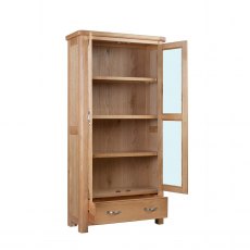 Chagford Oak  Display Cabinet with Glass Doors