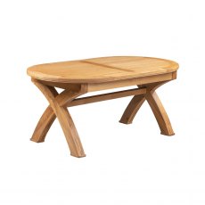 Chagford Oak 180cm Oval Cross Leg Extending Dining Table