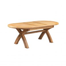 Chagford Oak 180cm Oval Cross Leg Extending Dining Table