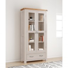 Chagford Painted Display Cabinet with Glass Doors