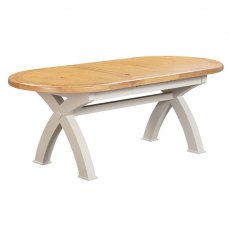 Kenton Painted Oval Cross Leg Extending Dining Table