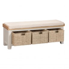 Kenton Painted Hall Bench with Baskets