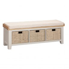 Kenton Painted Hall Bench with Baskets