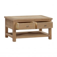 Farringdon Oak Coffee Table with 2 Drawers